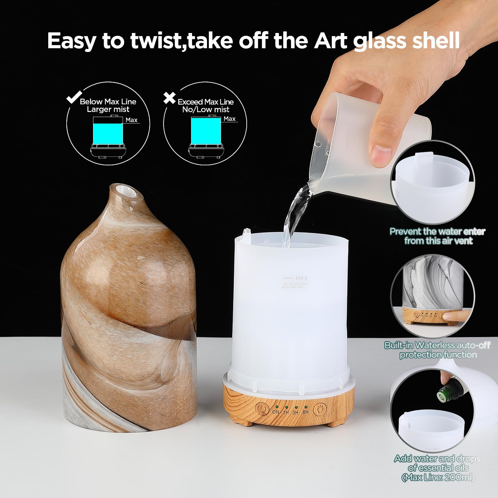Diffuseur INRORANS en verre artisanal, élégance et style dans le salon.