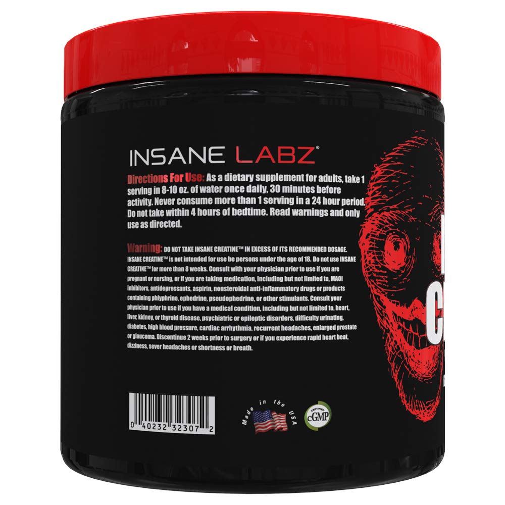 Insane Labz Créatine Monohydrate, usage pré-entraînement, potentiel de performance.