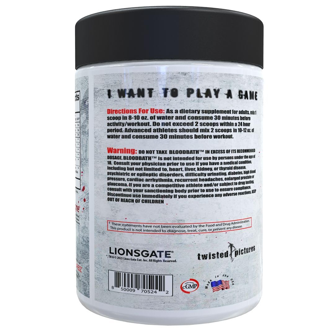 Étiquette et emballage Insane Labz preworkout avec informations claires