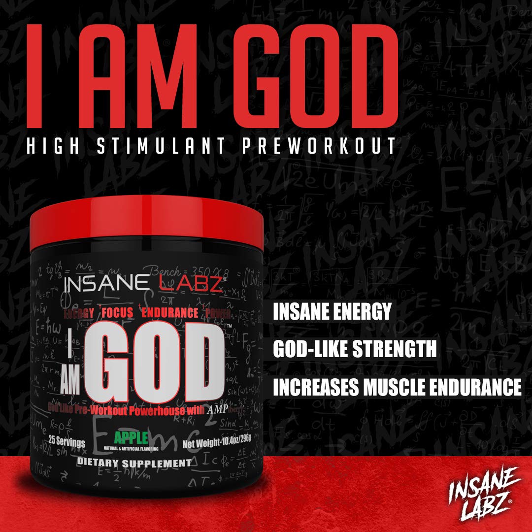 Insane Labz I am God Pre Workout – étiquette ingrédients pour transparence et choix éclairé.