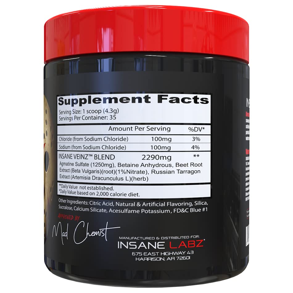 Insane Labz Insane Veinz cuillère-dose facilite le mélange avant l'entraînement.