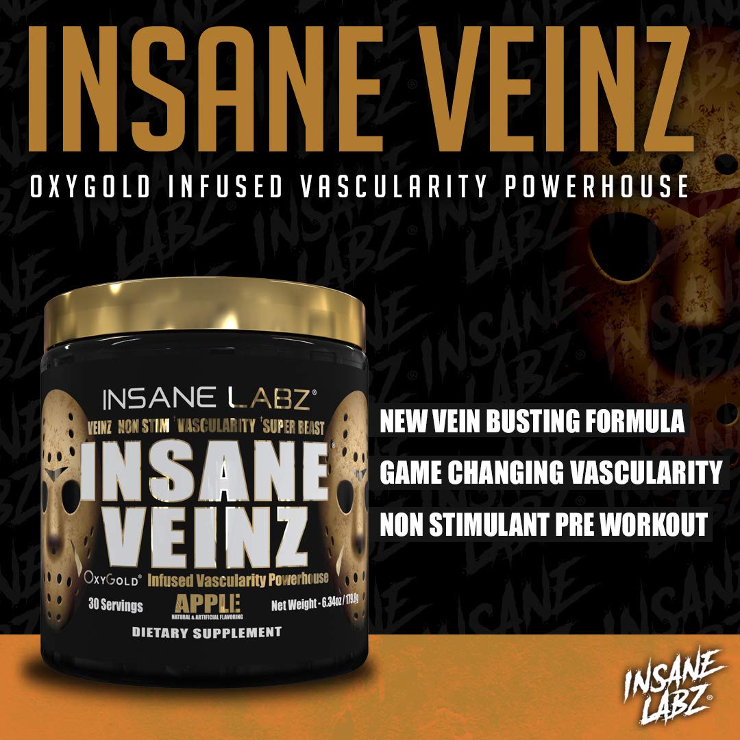 Insane Veinz Gold – Hydromax, soutien des volumes et pompes durables en séance.