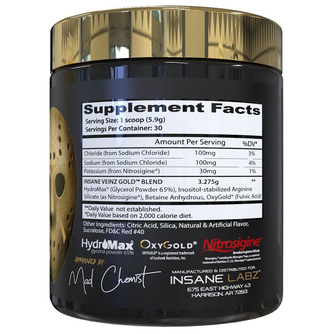 Insane Veinz Gold – saveurs Fruit Punch, expérience rafraîchissante pendant l'effort.