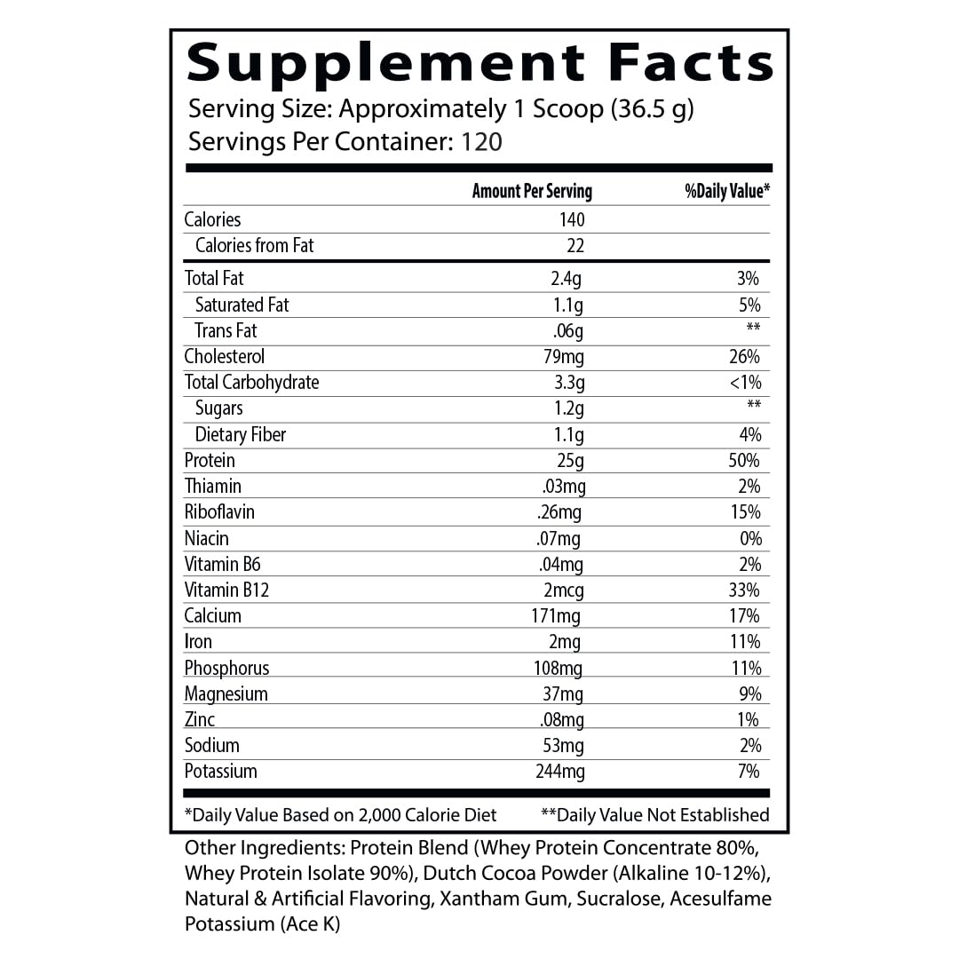 Étiquette du produit Insane Whey chocolat avec informations utiles.
