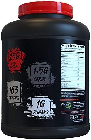Étiquette du produit Insane Whey RIPPED montrant le mélange adapté aux macros et les ingrédients actifs.