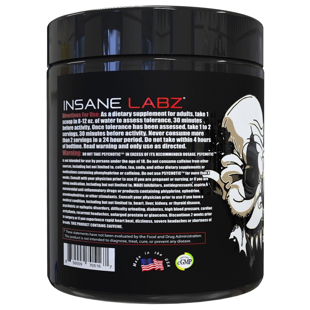 Poudre Fruit Punch du Psychotic Black Edition, goût vivant prêt à mélanger