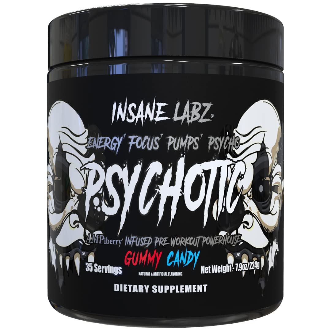 Insane Labz Psychotic Black Edition – étiquette du produit, repérez facilement votre pré-entraînement.