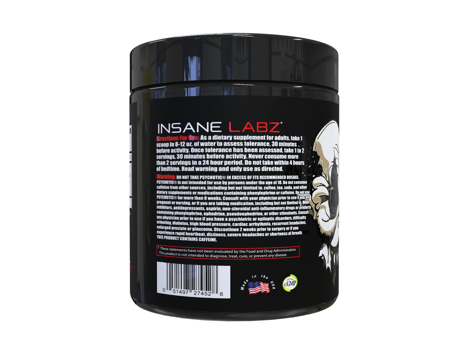 Insane Labz Psychotic Black Edition – poudre et dose précise pour chaque séance.