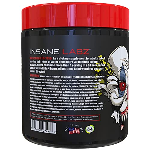 Doseur pré-entraînement Insane Labz Psychotic pour une préparation rapide.