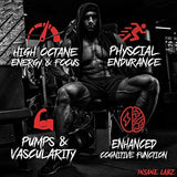 Insane Labz Psychotic Gold, présenté dans une salle de sport pour ambiance énergie et entraînement.