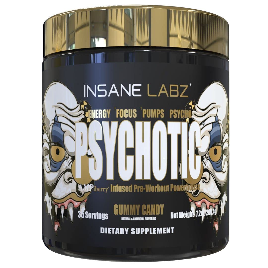 Psychotic Gold d'Insane Labz énergie et focus pour l'entraînement intensif.