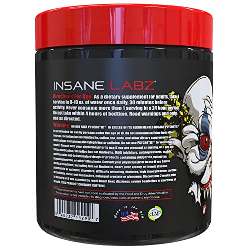 Insane Labz Psychotic - mélange clair et énergie prolongée pendant l’entraînement.