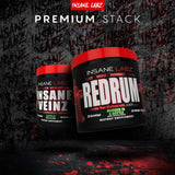 Redrum d'Insane Labz: emballage noir au design premium.