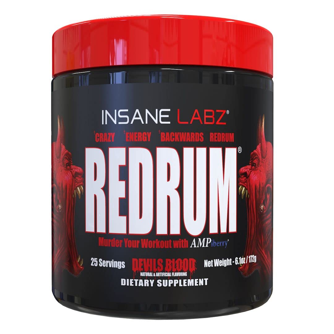 Redrum d'Insane Labz: poudre pré-entraînement pour énergie durable pendant l'effort.