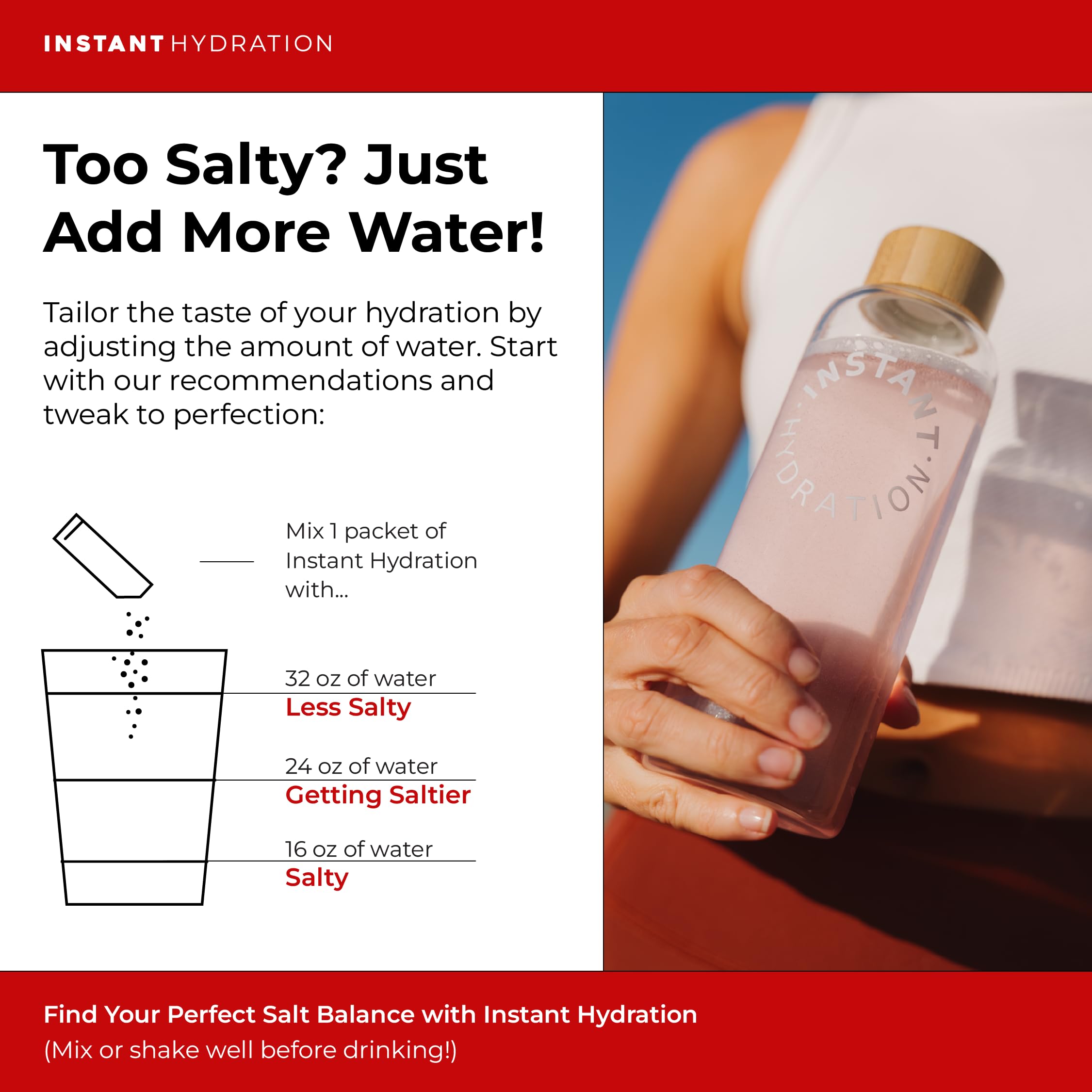 Paloma Instant Hydration – dissolution rapide du sachet dans l'eau froide