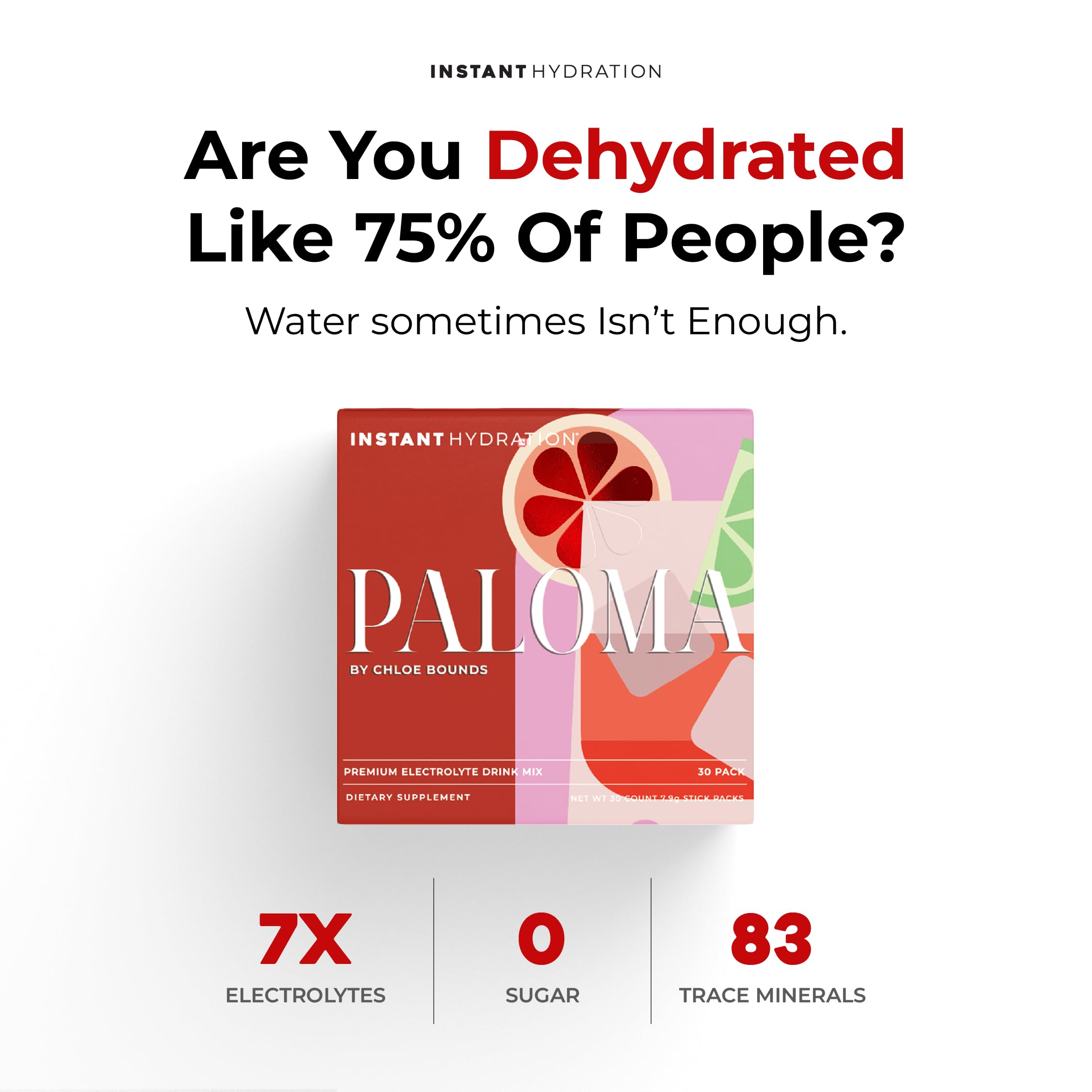 Paloma Instant Hydration – gros plan sur le sachet prêt à dissoudre