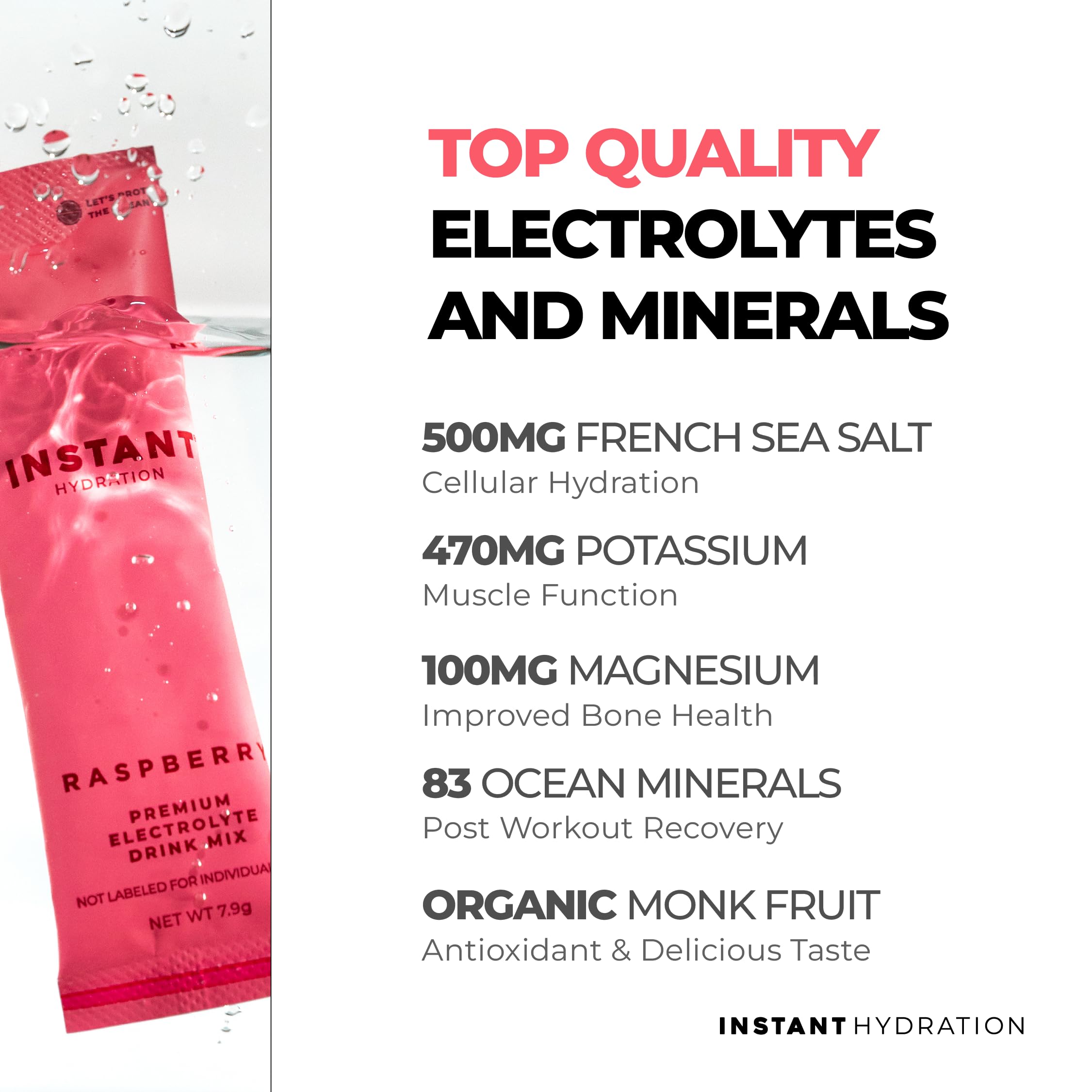 Instant Hydration Framboise – eau dans un verre, saveur vive et naturelle