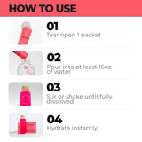 Instant Hydration Framboise – mélange dans un verre pendant l’entraînement