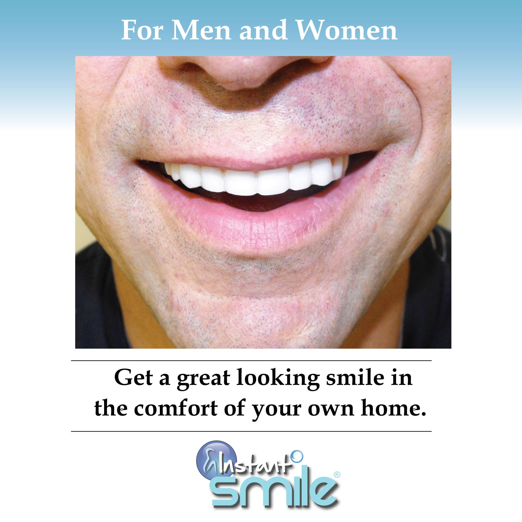 Instant Smile Comfort Fit Flex – Veneer supérieur, teinte claire, coloration résiste aux taches.