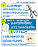 Mise en place rapide d'une dent temporaire Instant Smile pour un sourire convaincant en quelques minutes.