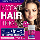 InstaRelief Croissance des cheveux Lustriva tablettes 60 gros-plan illustre une routine quotidienne pratique