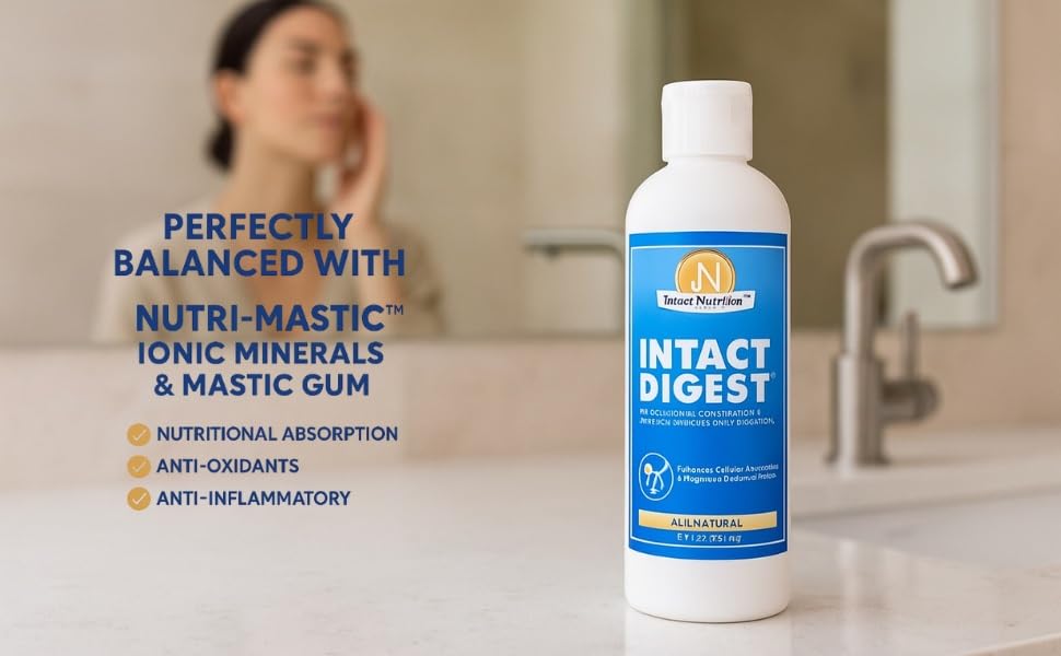 Intact Digest Nutri-Mastic etiquette sur l'etiquette indique un soutien possible à la digestion.