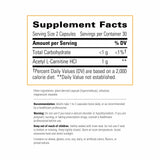 Gélules Integrative Therapeutics Acetyl L-Carnitine, faciles à avaler pour utilisation quotidienne.