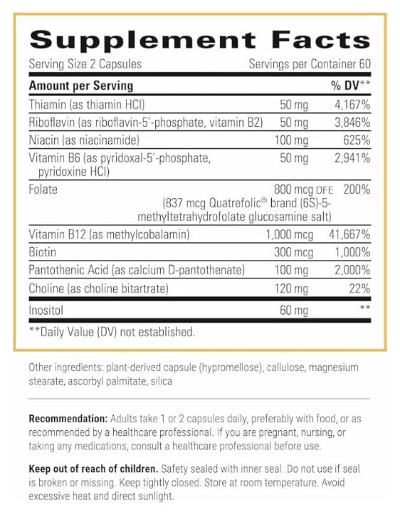 Integrative Therapeutics Active B-Complex – capsules visibles pour soutien nutritionnel.