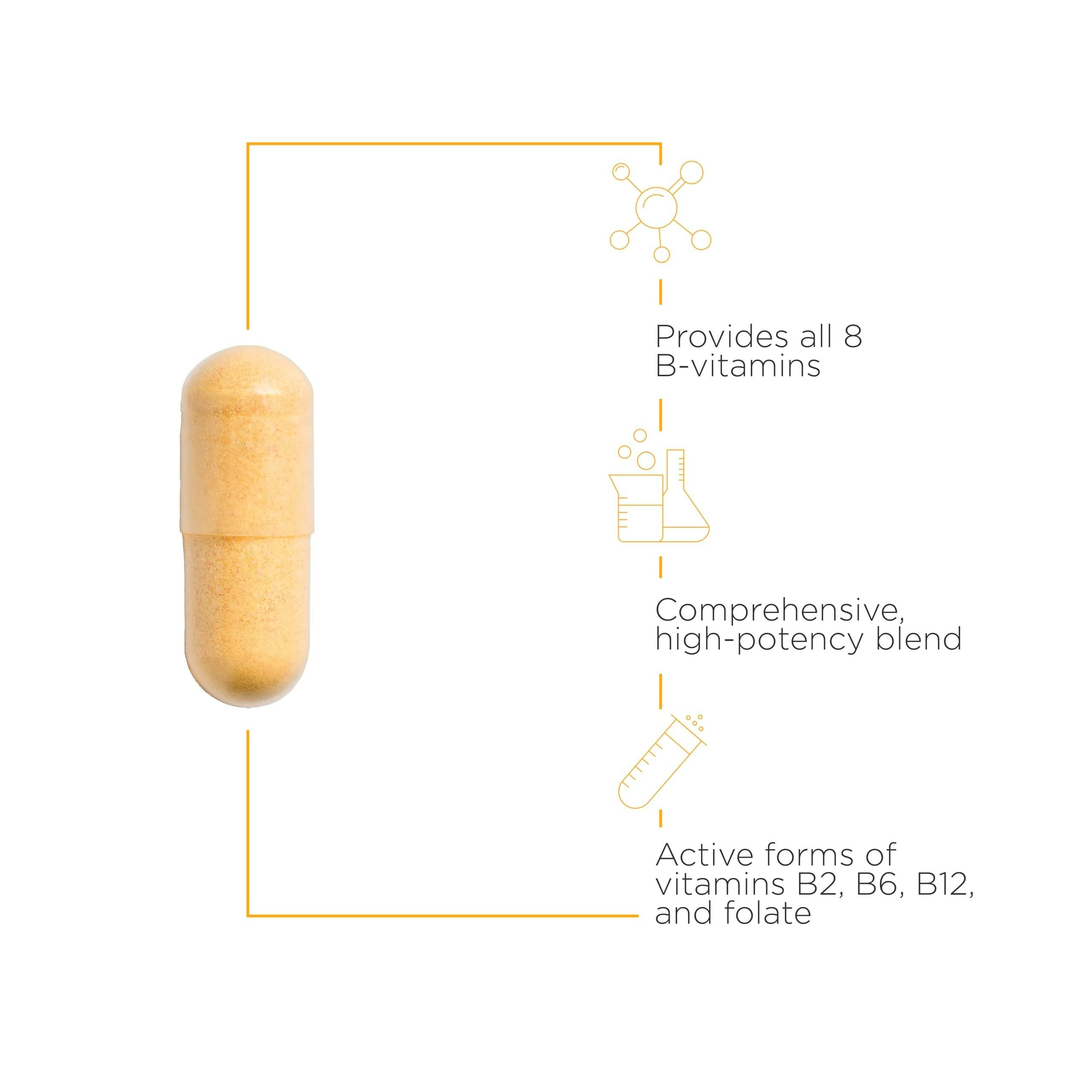 Active B-Complex d'Integrative Therapeutics, formes actives B2/B6/B12, soutien des coenzymes.