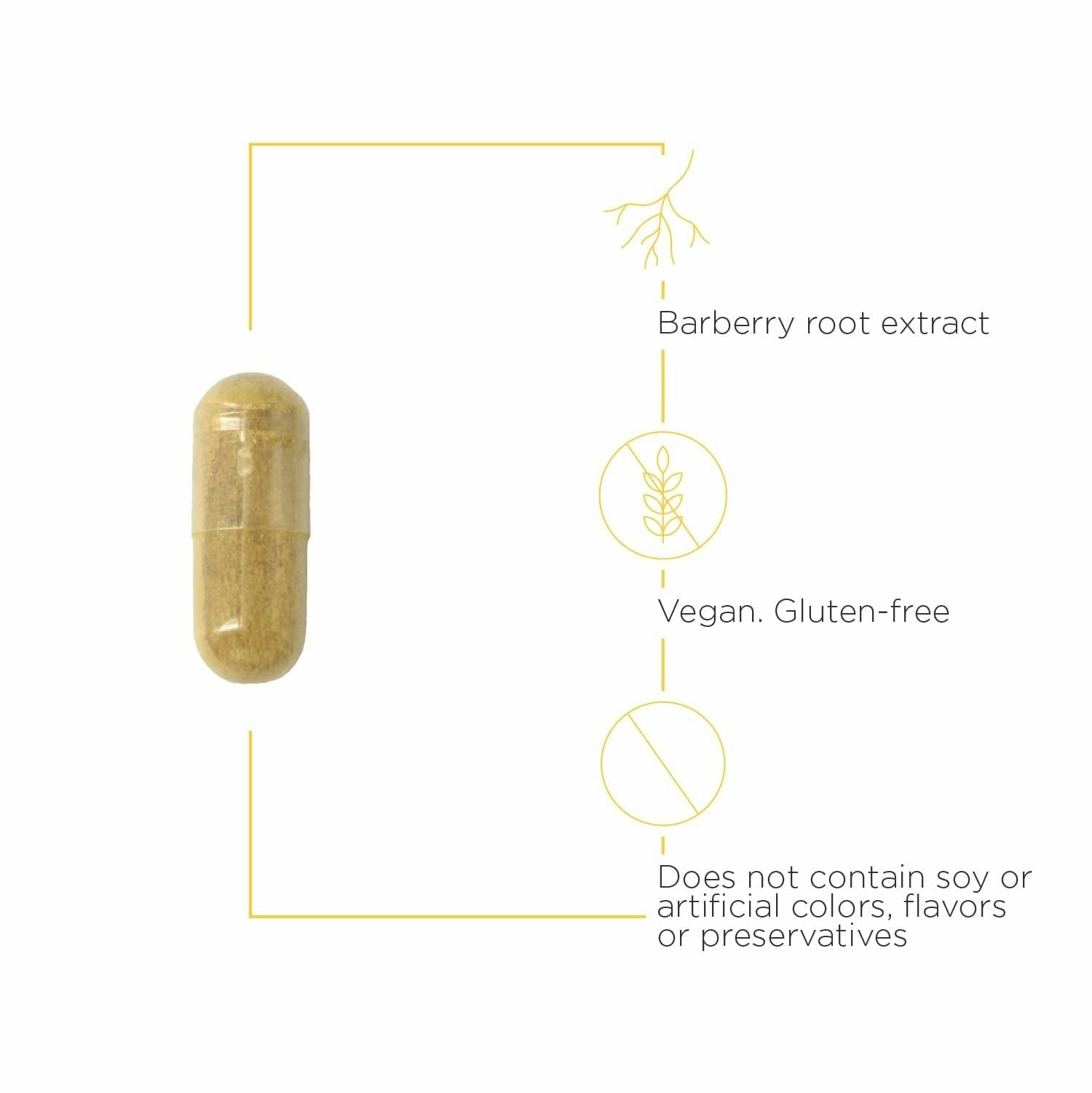 Berberine Complex – mélange d’herbes incluant baies de barberry et Oregon grape.