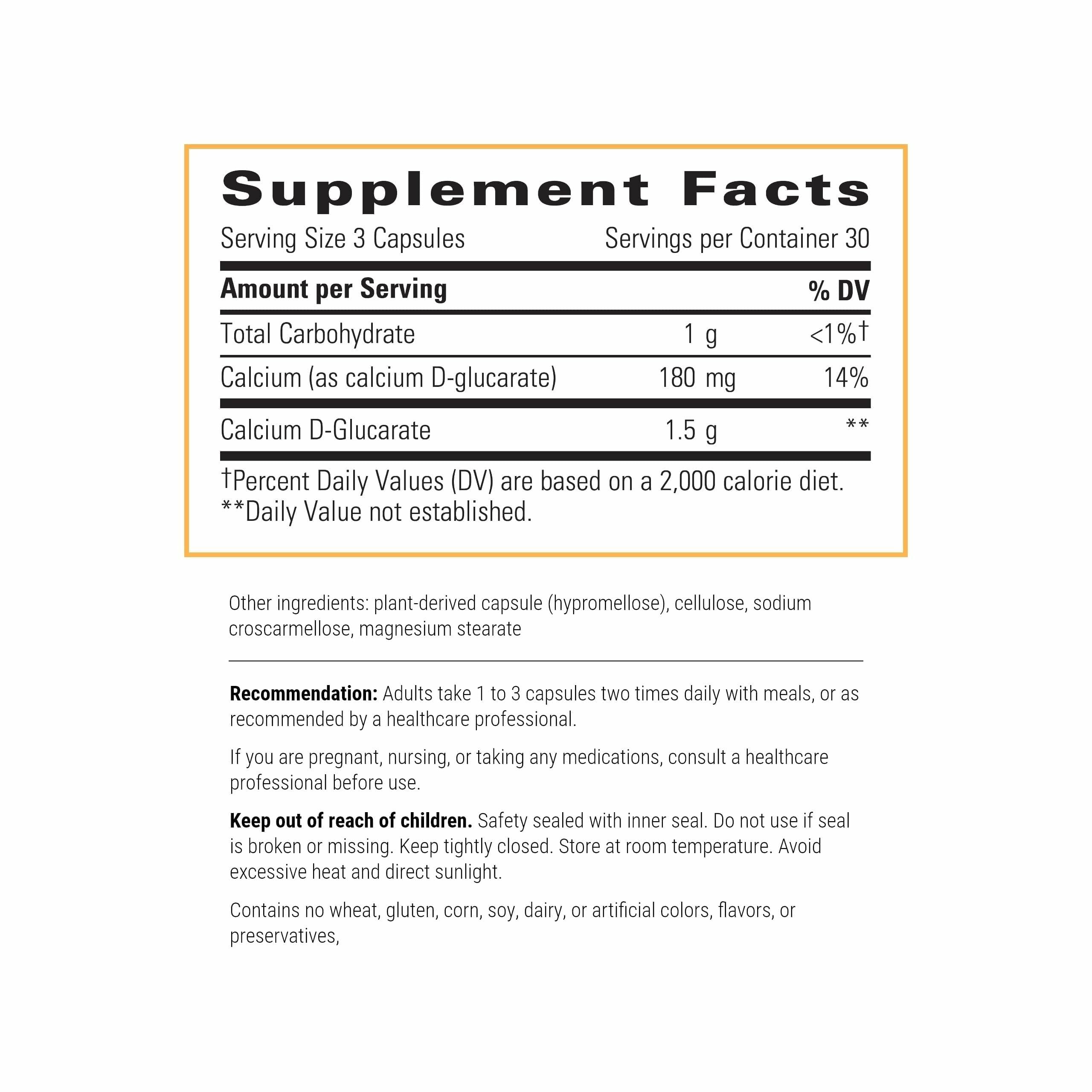 Integrative Therapeutics Calcium D-Glucarate, gélules, utile pour le métabolisme hormonal potentiel.
