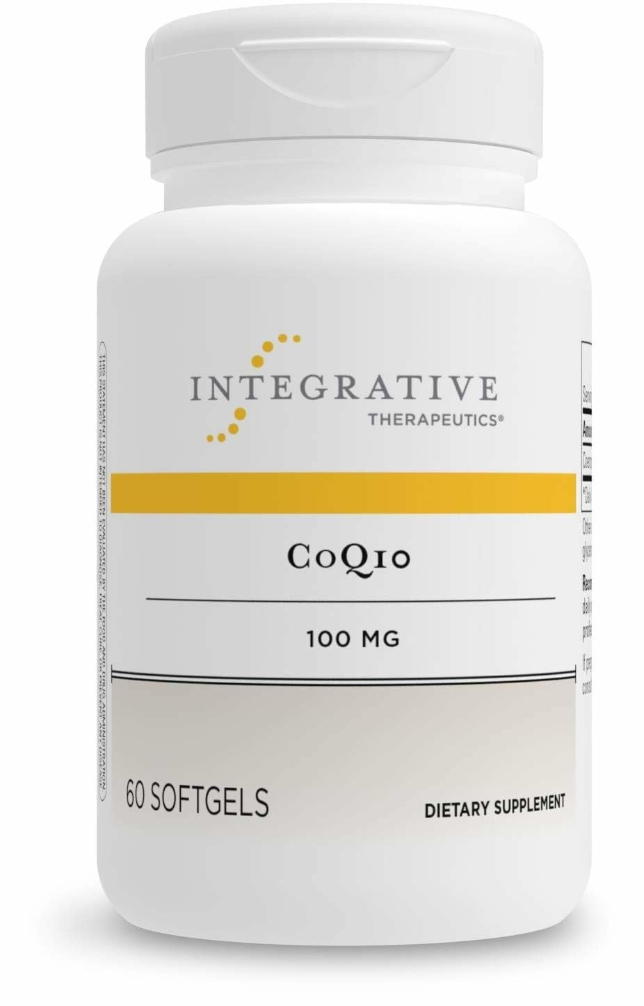 CoQ10 Integrative Therapeutics - bouteille montrée, soutien potentiel énergie et cœur