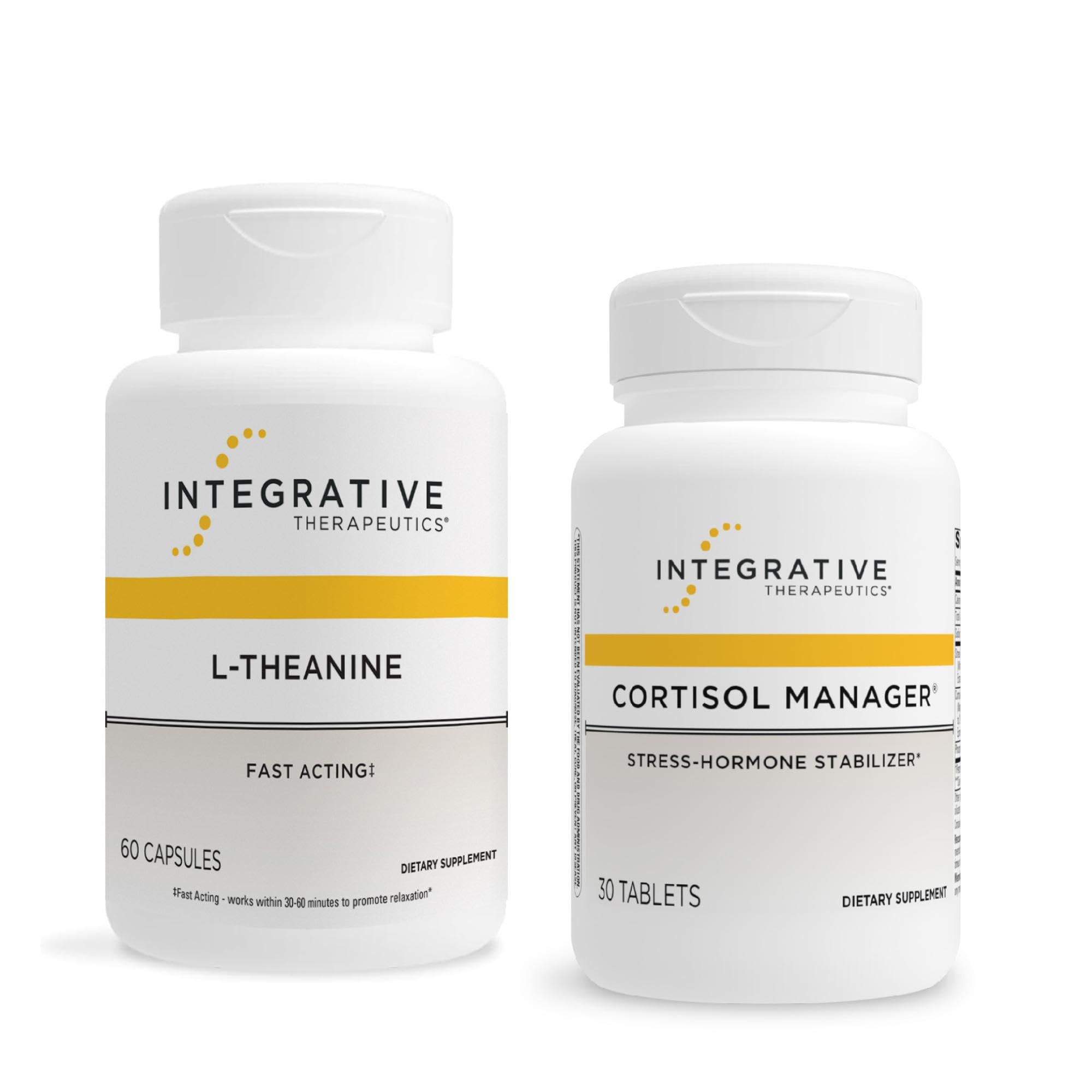 Integrative Therapeutics Cortisol Manager sur bouteille, soutien potentiel au stress.