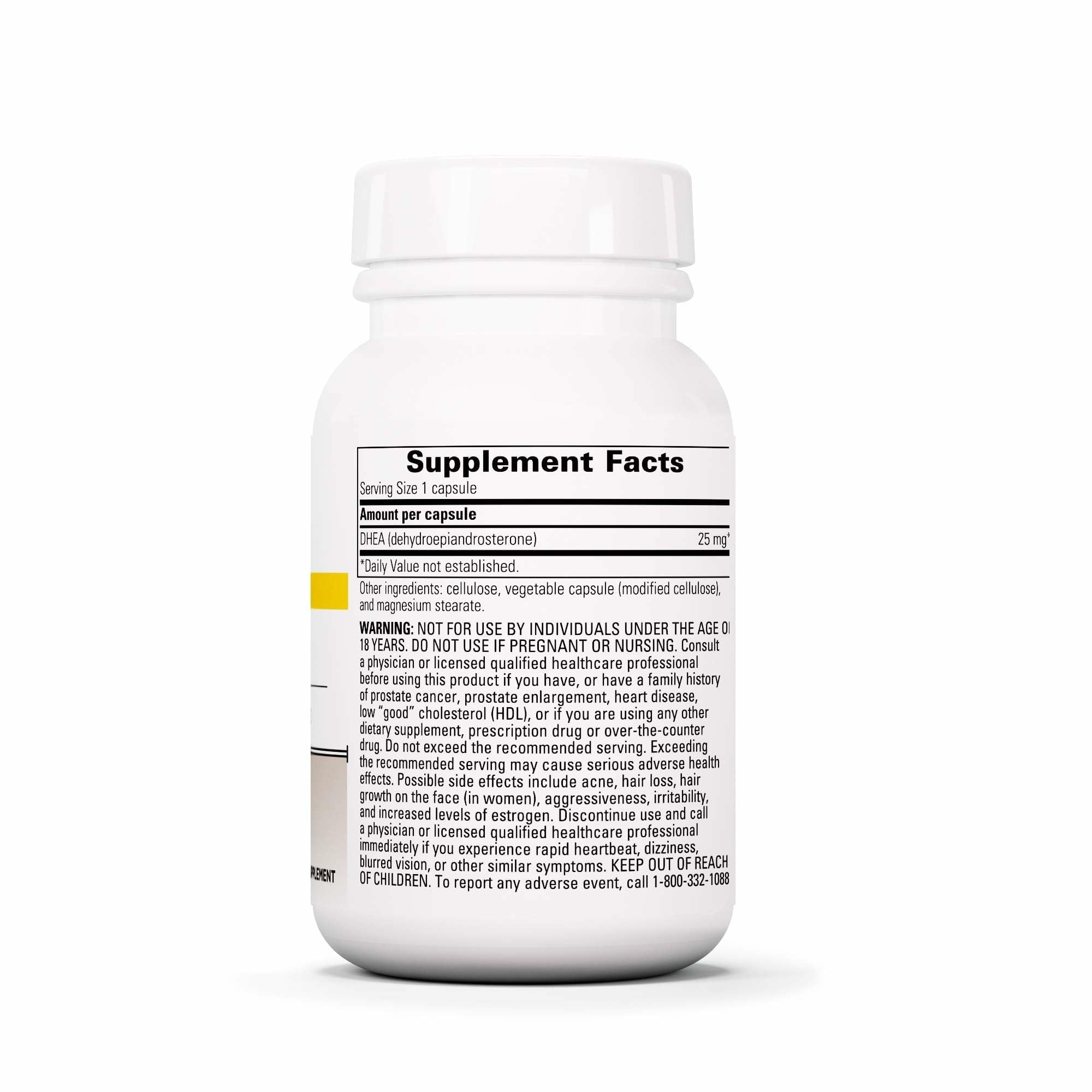 Boîte Integrative Therapeutics DHEA-25, 60 gélules prêtes à la routine journalière.