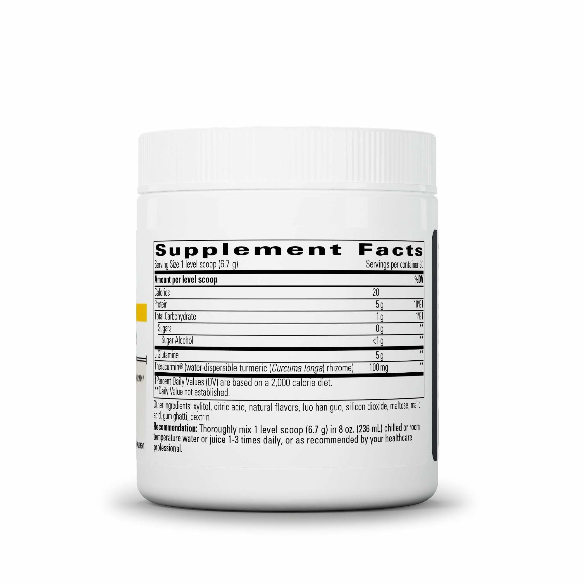 Glutamine Forté Integrative Therapeutics — mélange en verre prêt à boire — idéal pour le petit-déjeuner