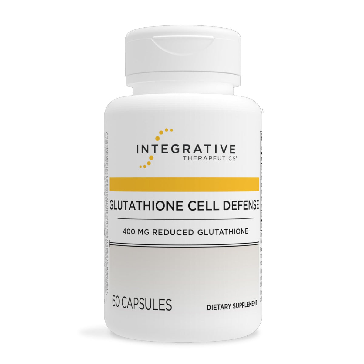 Integrative Therapeutics Glutathione Cell Defense – bouteille avec gélules faciles à prendre.
