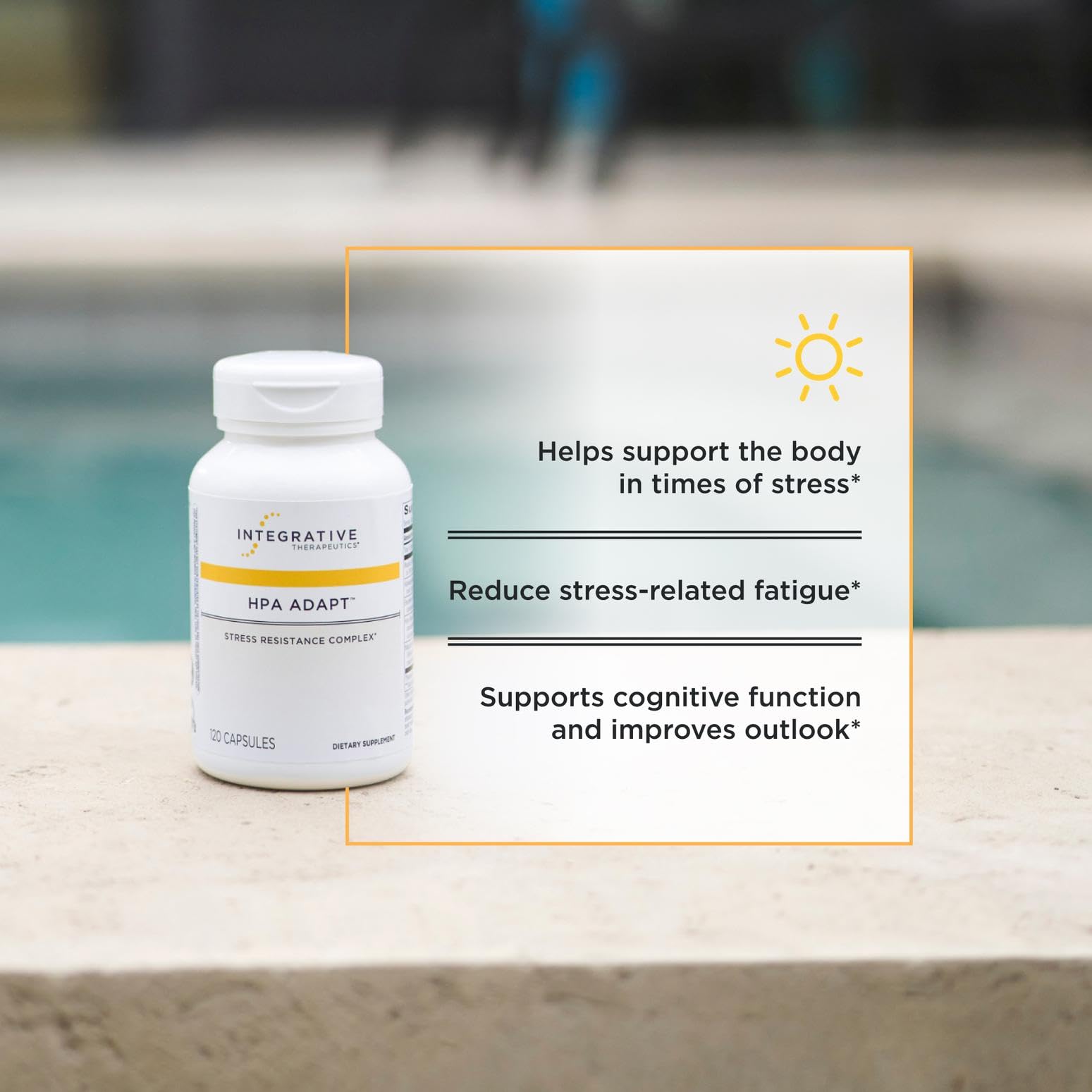 Etiquette HPA Adapt Integrative Therapeutics, détails des adaptogènes et soutien potentiel.