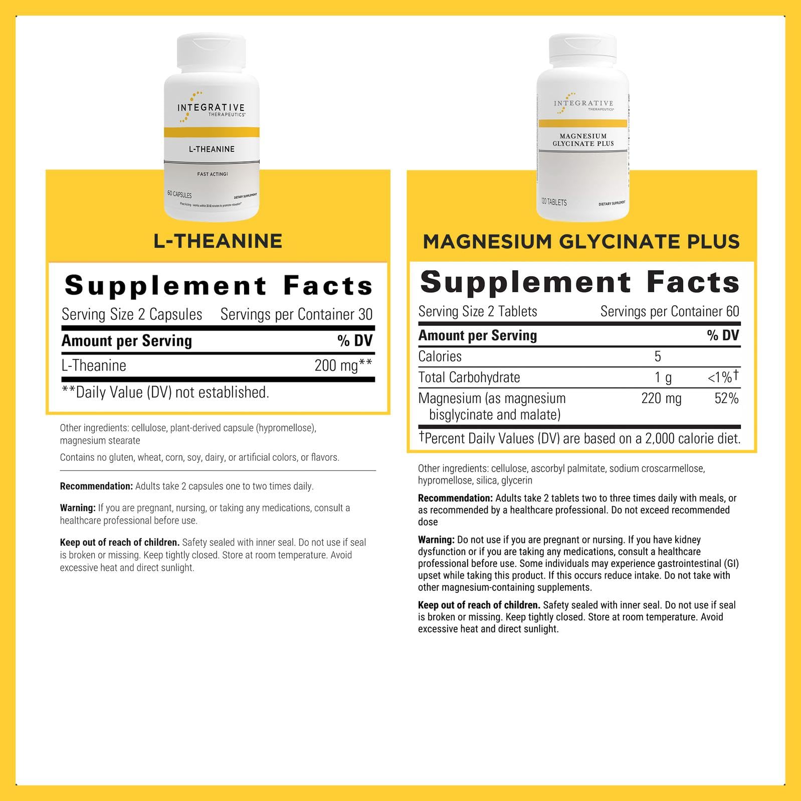 Integrative Therapeutics L-Theanine, capsules, soutien au calme en journée.