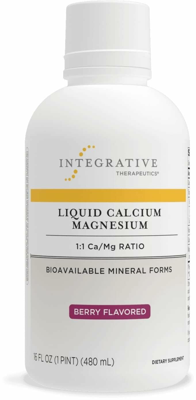 Integrative Therapeutics – bouteille liquide calcium magnésium, saveur baie, soutien potentiel des os