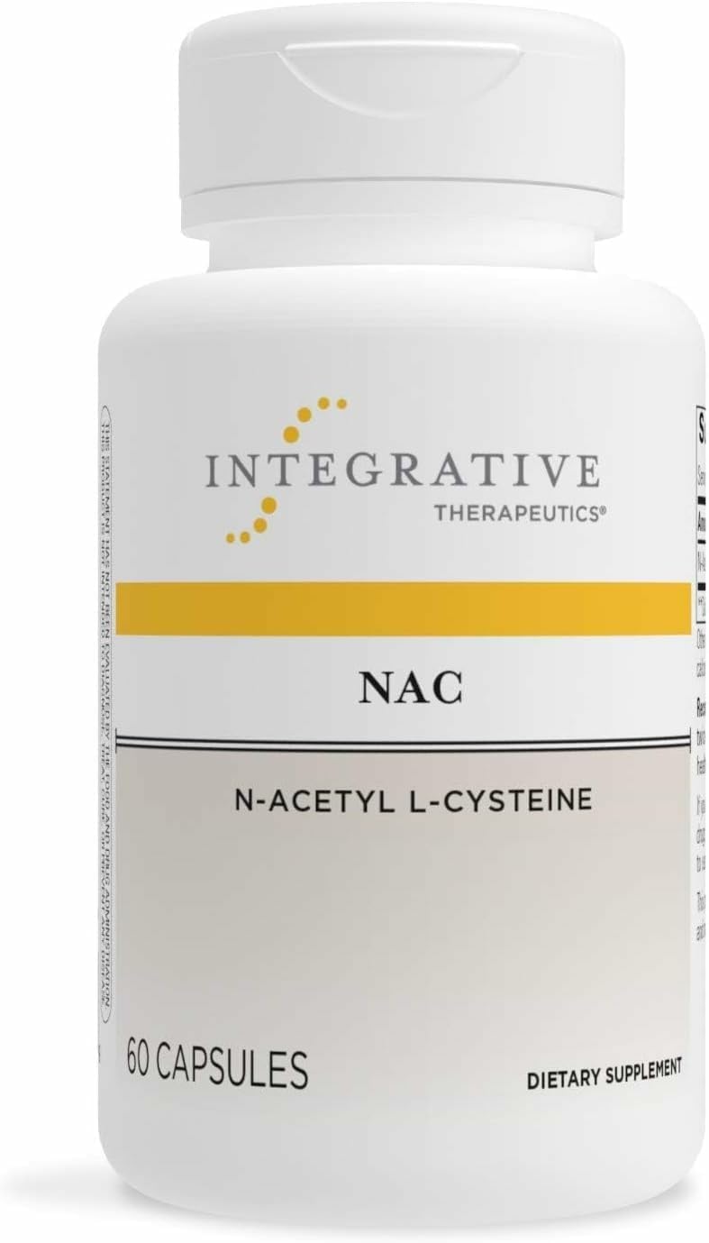 NAC Integrative Therapeutics : bouteille de 60 capsules prête à l'emploi pour un soutien antioxydant.