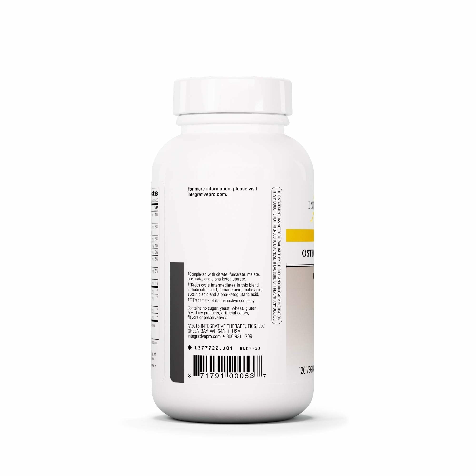 Étiquette Osteoprime Forte en gros plan, informations nutritionnelles claires.
