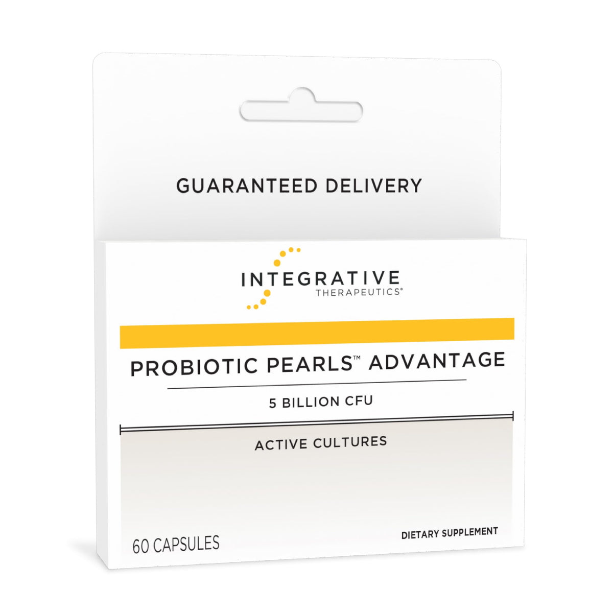 Boîte Integrative Therapeutics Probiotic Pearls Advantage prête à être utilisée, pratique à ranger.