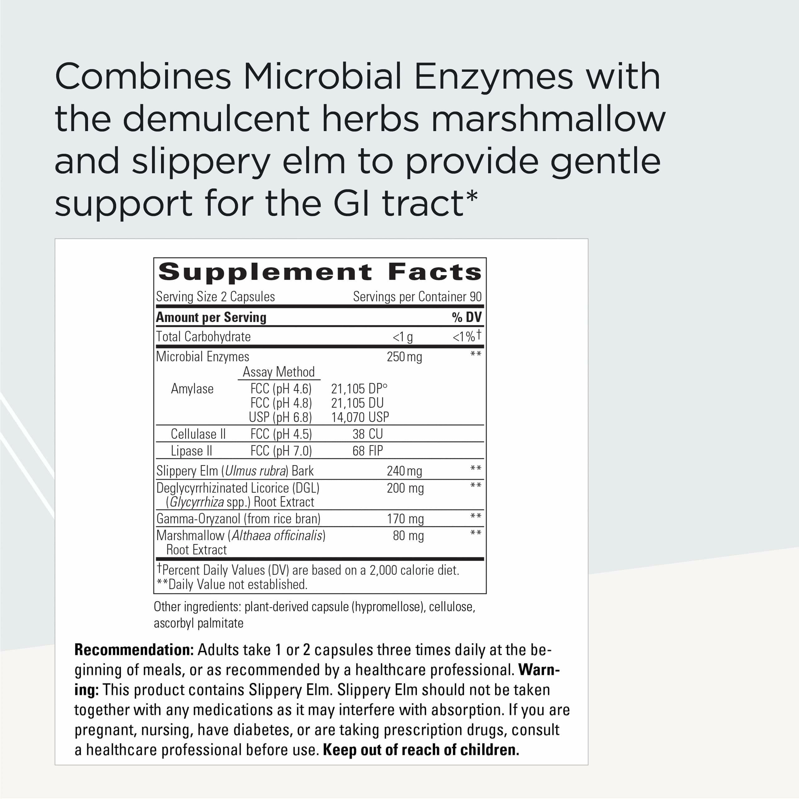 Boîte et flacon Similase Sensitive Stomach d'Integrative Therapeutics, emballage pratique.