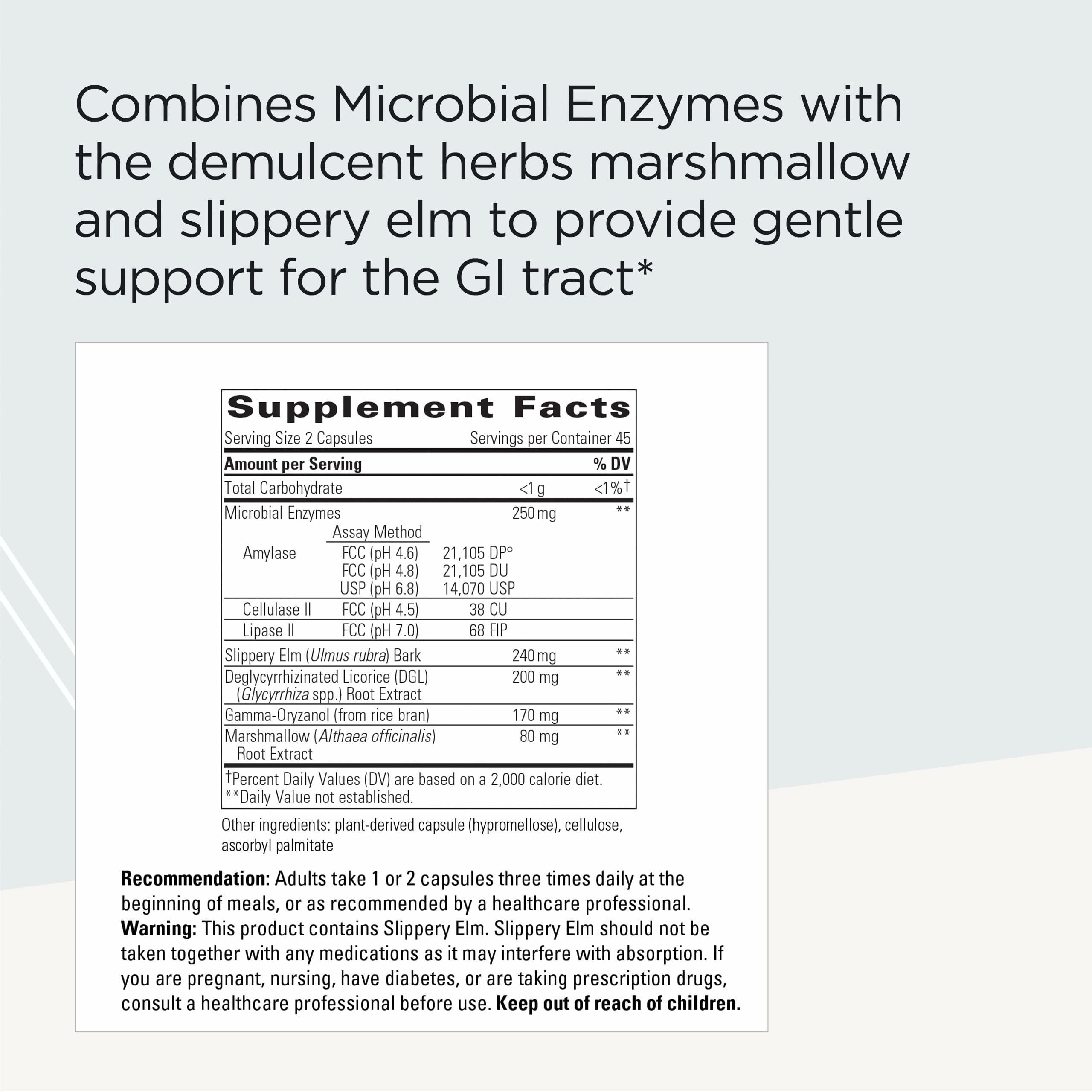 Capsules Similase Sensitive Stomach faciles à avaler pour digestion douce.