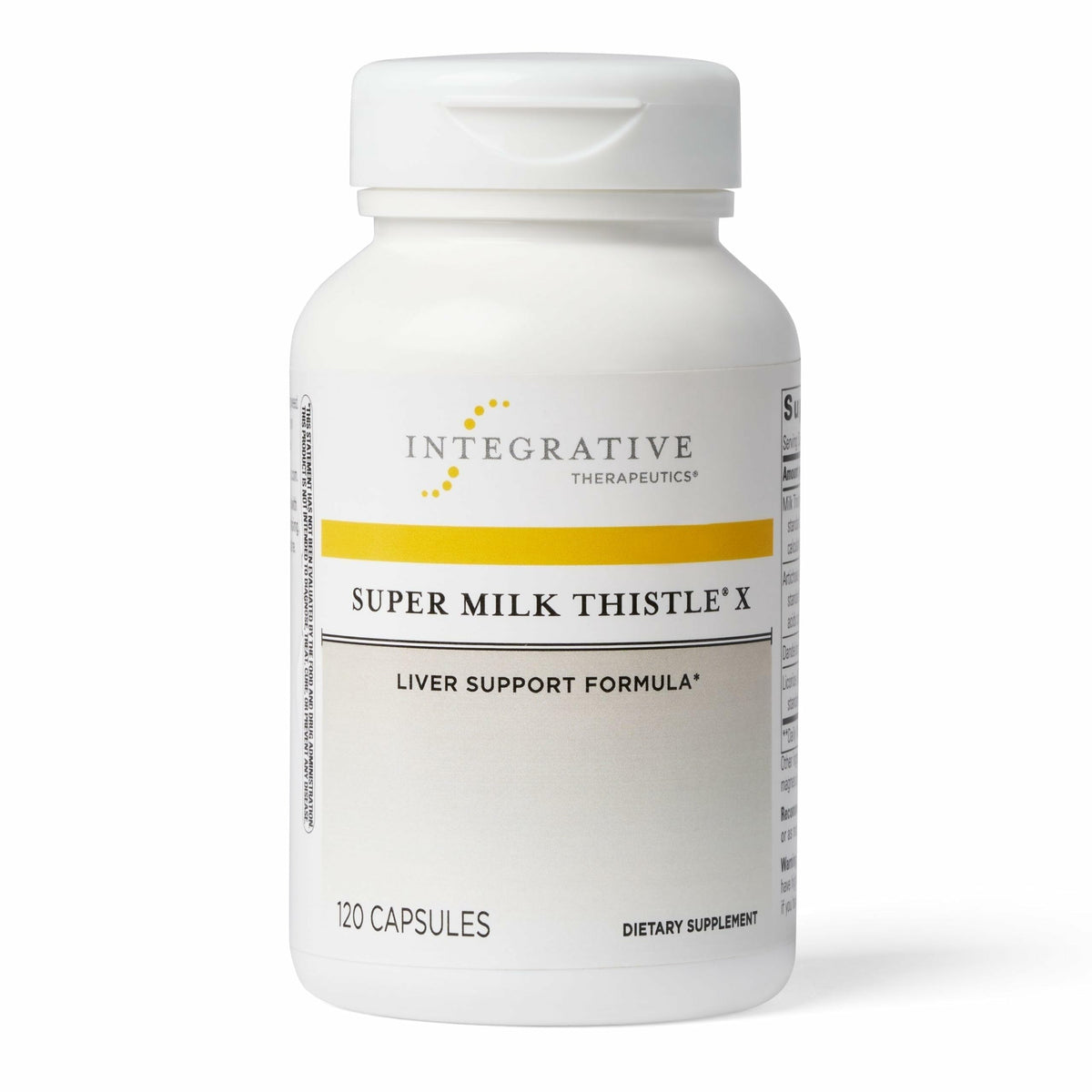 Bouteille Integrative Therapeutics Super Chardon-Marie X prête pour le soutien hépatique quotidien
