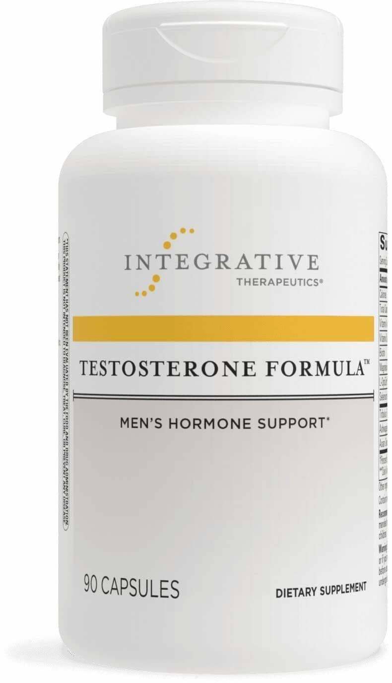 Integrative Therapeutics Testosterone Formula: bouteille visible pour soutenir le bien-être masculin et un mode de vie actif.