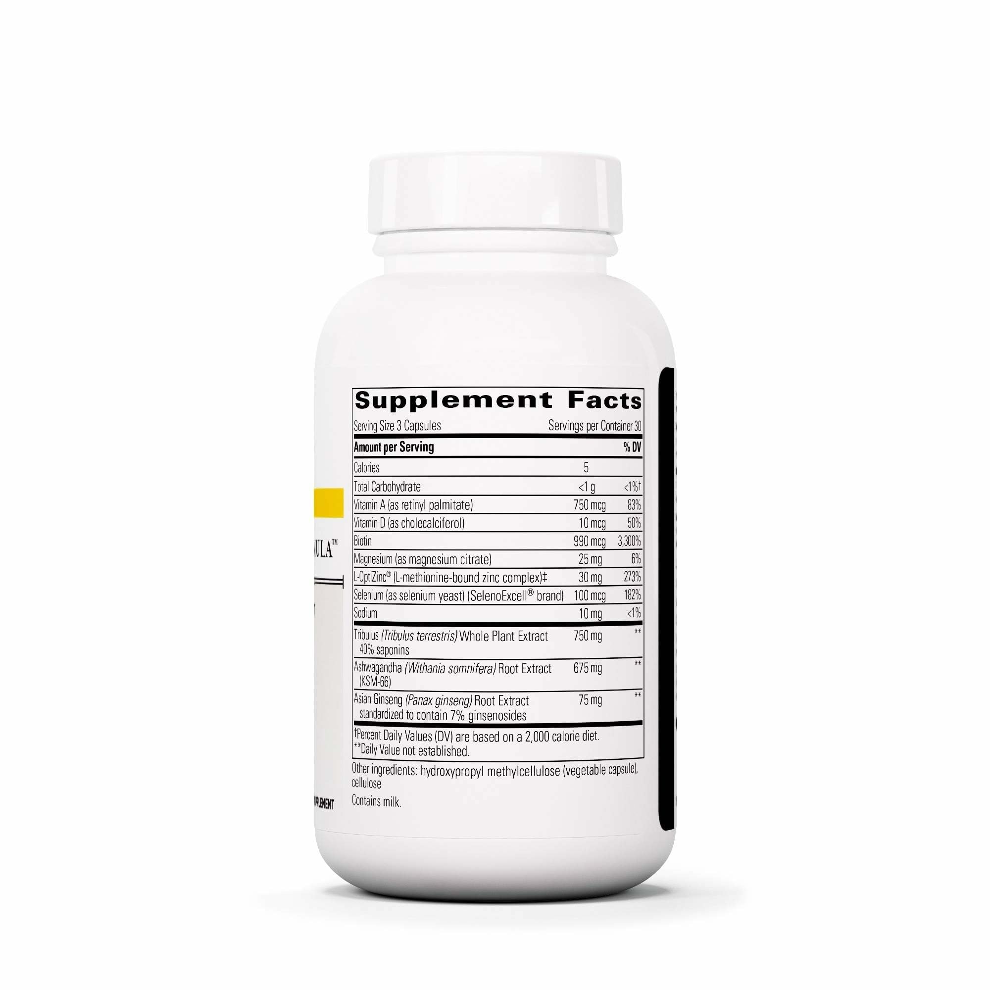 Integrative Therapeutics Testosterone Formula: gélules végétariennes montrées pour une routine santé masculine quotidienne.