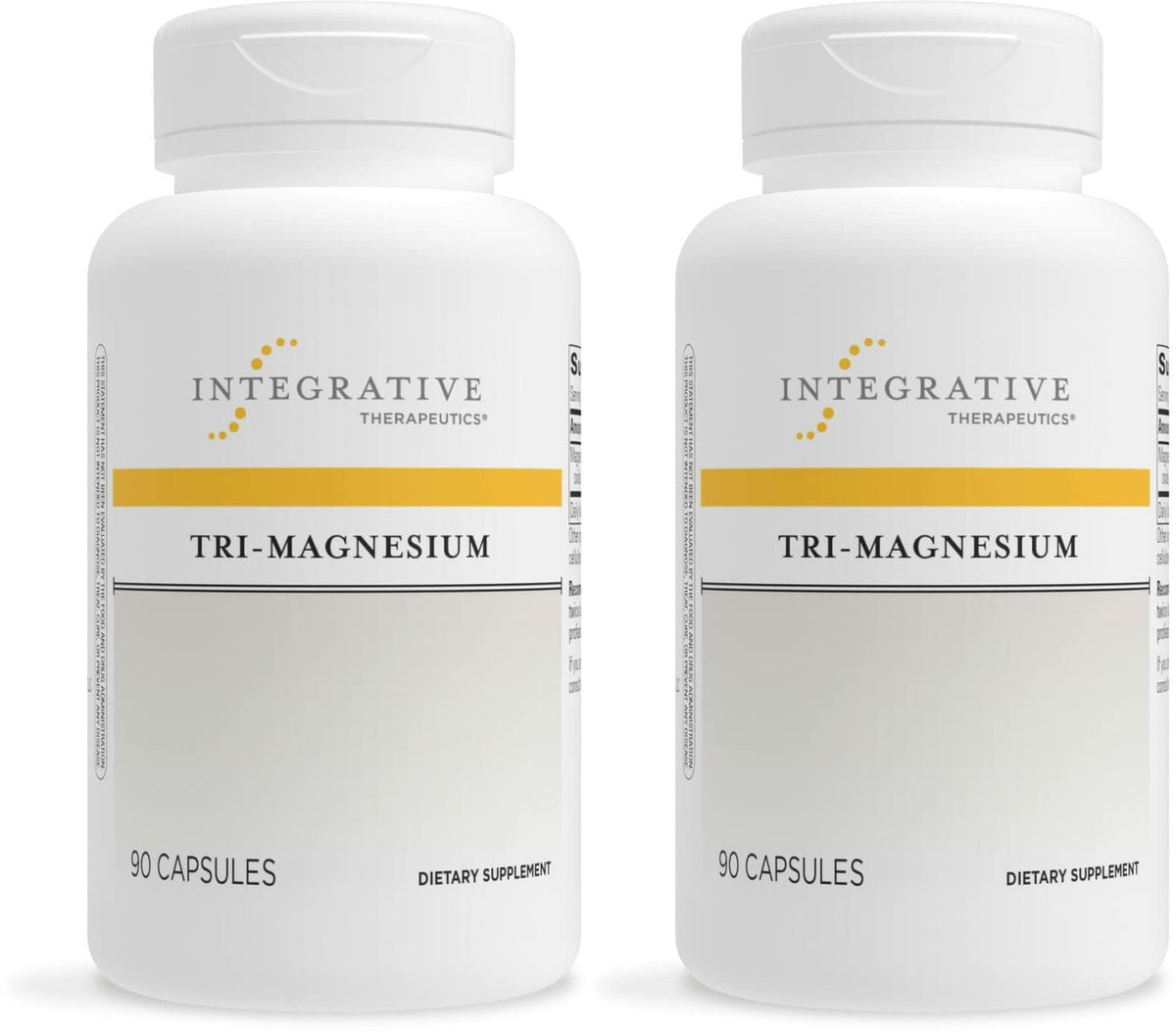 Tri-Magnesium d'Integrative Therapeutics: bouteille et capsules, soutien potentiel au métabolisme énergétique.