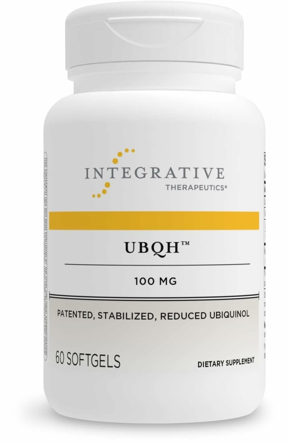 UBQH Integrative Therapeutics : bouteille de gélules molles, énergie potentielle