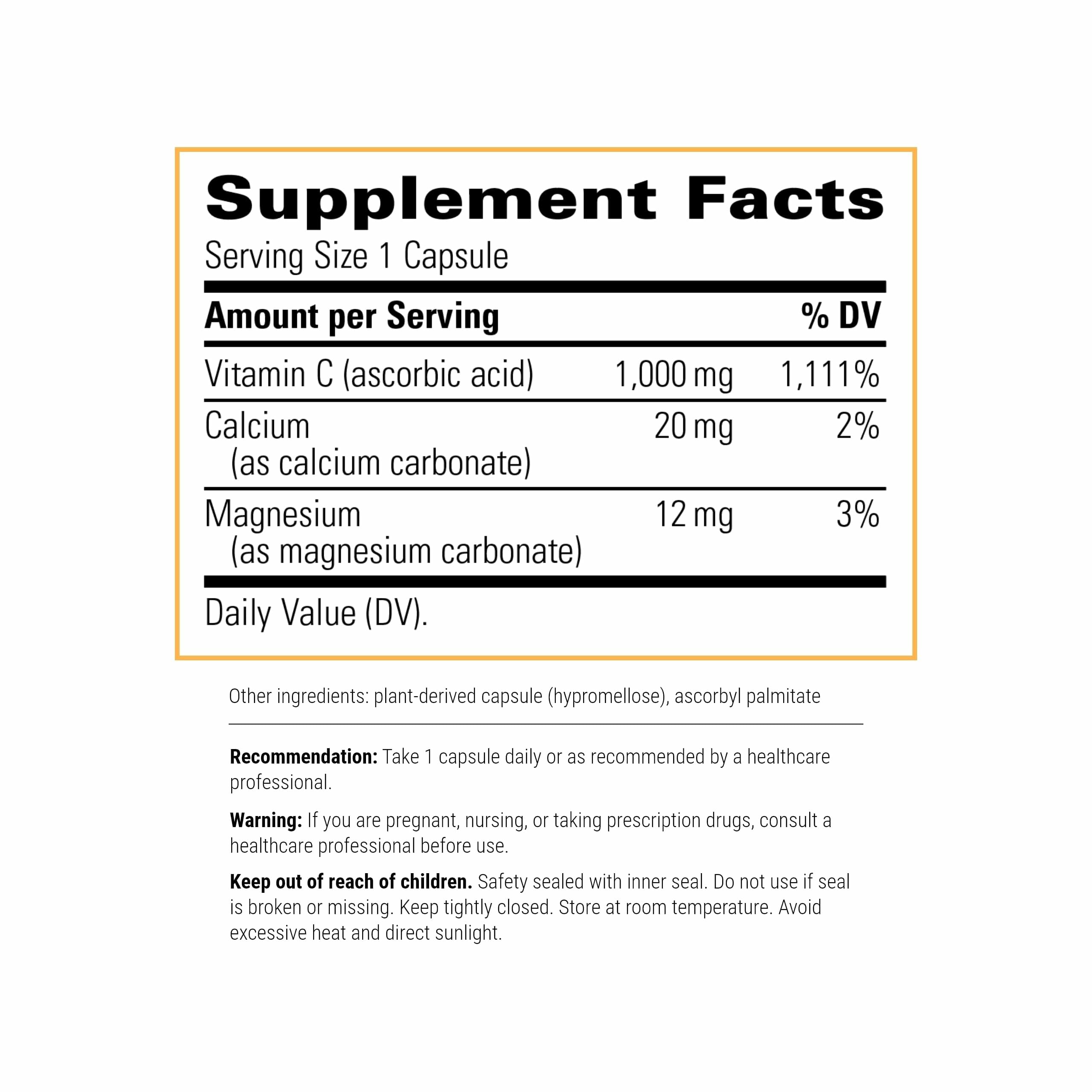 Gélules Integrative Therapeutics Vitamine C tamponnée visibles, dose élevée par capsule